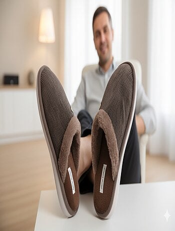 Mules hombre terciopelo ondulado MU9714