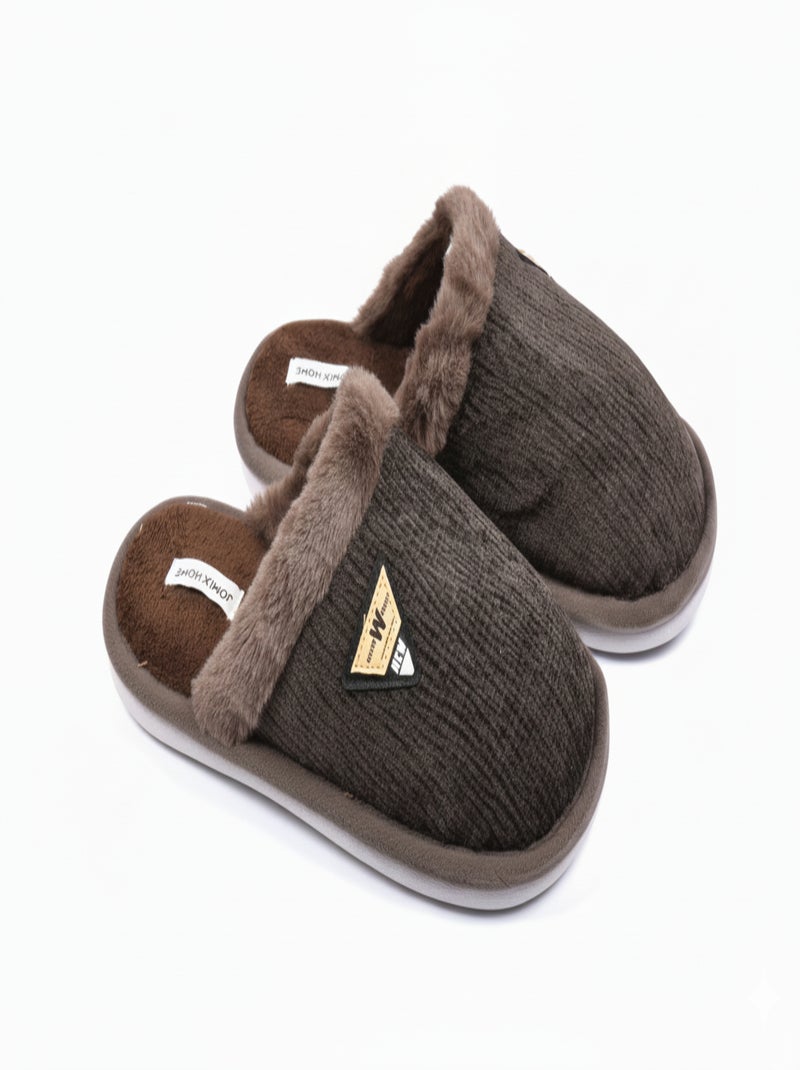Mules hombre terciopelo ondulado MU9714 Marrón - Kiabi