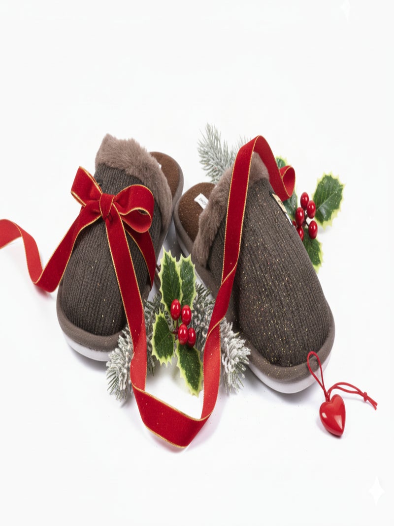Mules hombre terciopelo ondulado MU9714 Marrón - Kiabi