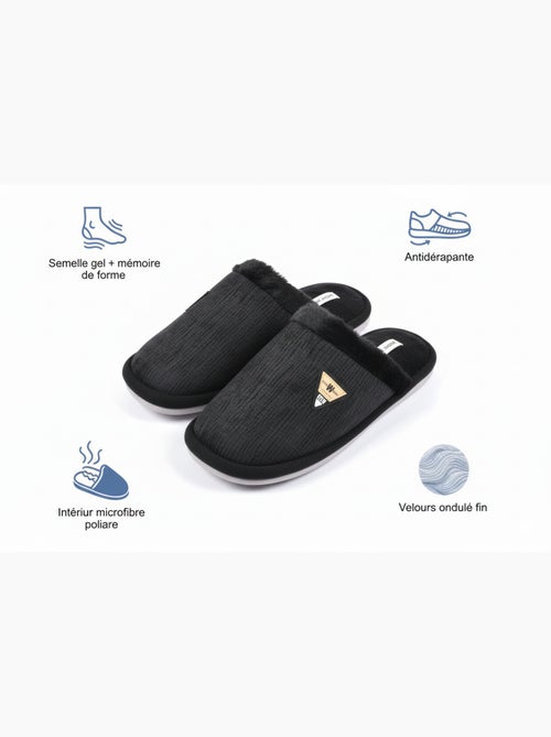 Mules hombre terciopelo ondulado MU9714 - Kiabi