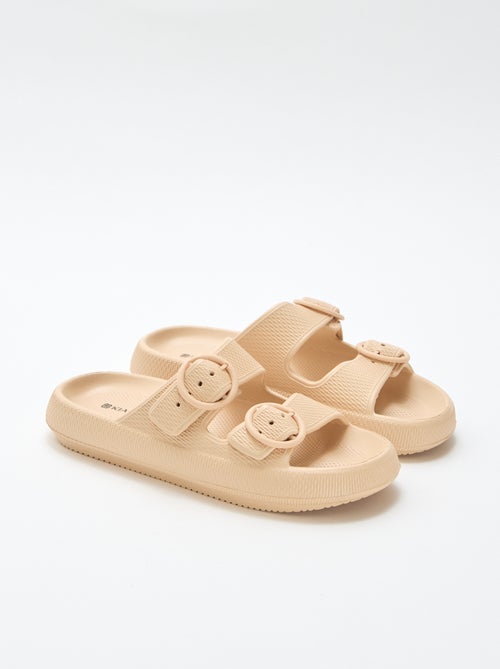 Mules lisas de doble tira - Kiabi