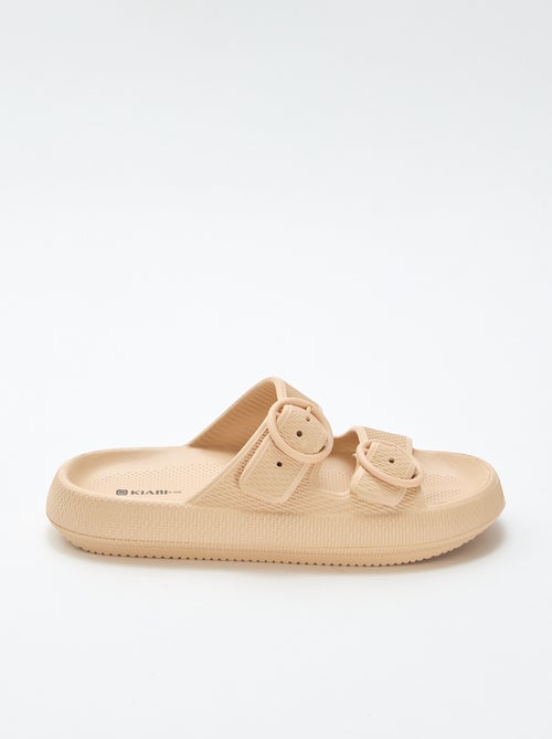 Mules lisas de doble tira - Kiabi