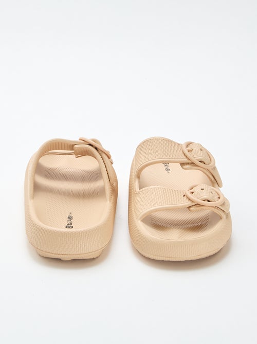 Mules lisas de doble tira - Kiabi