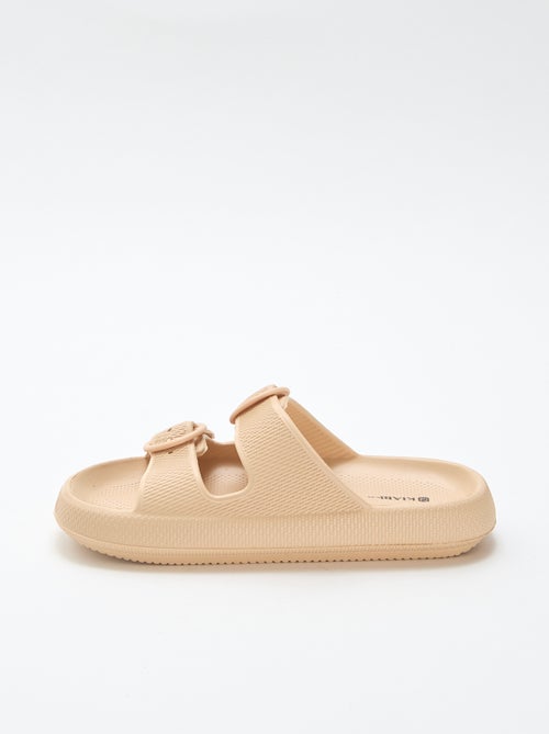 Mules lisas de doble tira - Kiabi