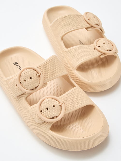 Mules lisas de doble tira - Kiabi