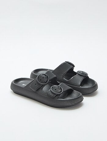 Mules lisas de doble tira