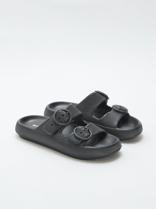 Mules lisas de doble tira - Kiabi