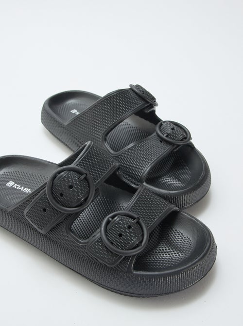 Mules lisas de doble tira - Kiabi