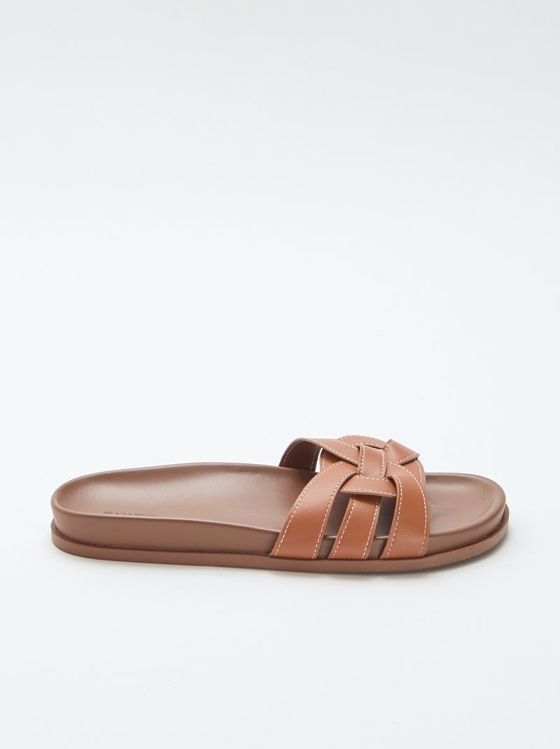 Mules lisas Marron - Kiabi