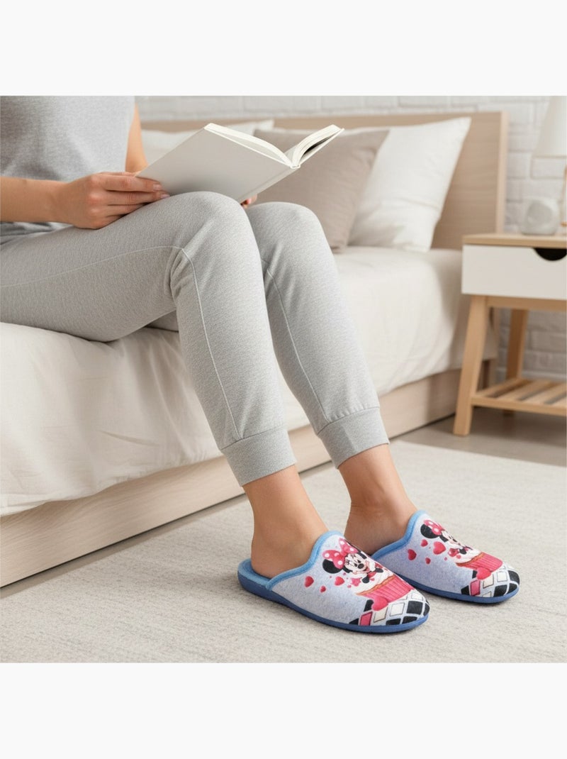 Mules mujer ozabi estampado dibujos animados, fabricadas en españa Azul cielo - Kiabi