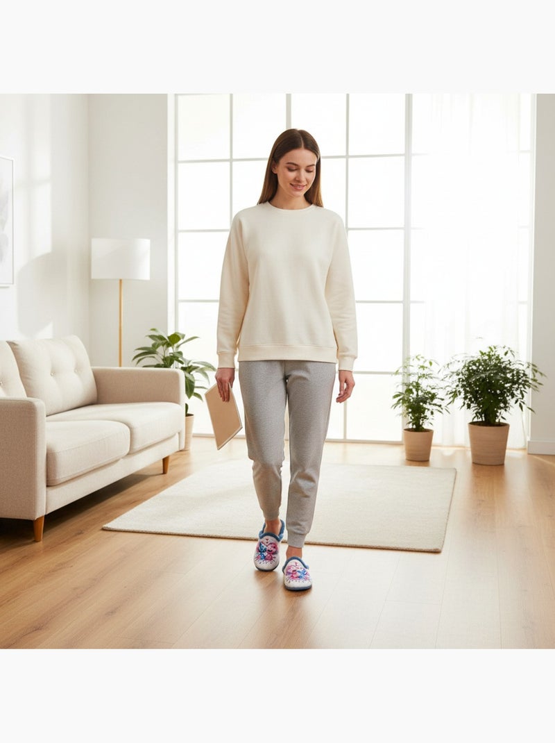 Mules mujer ozabi estampado dibujos animados, fabricadas en españa Azul - Kiabi