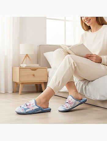 Mules mujer ozabi estampado dibujos animados, fabricadas en españa