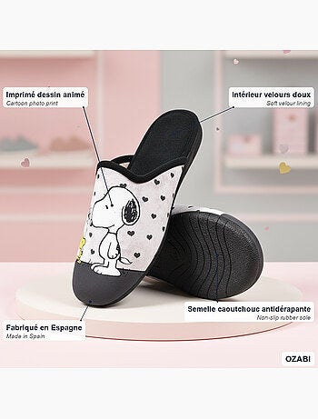 Mules mujer ozabi estampado dibujos animados, fabricadas en españa