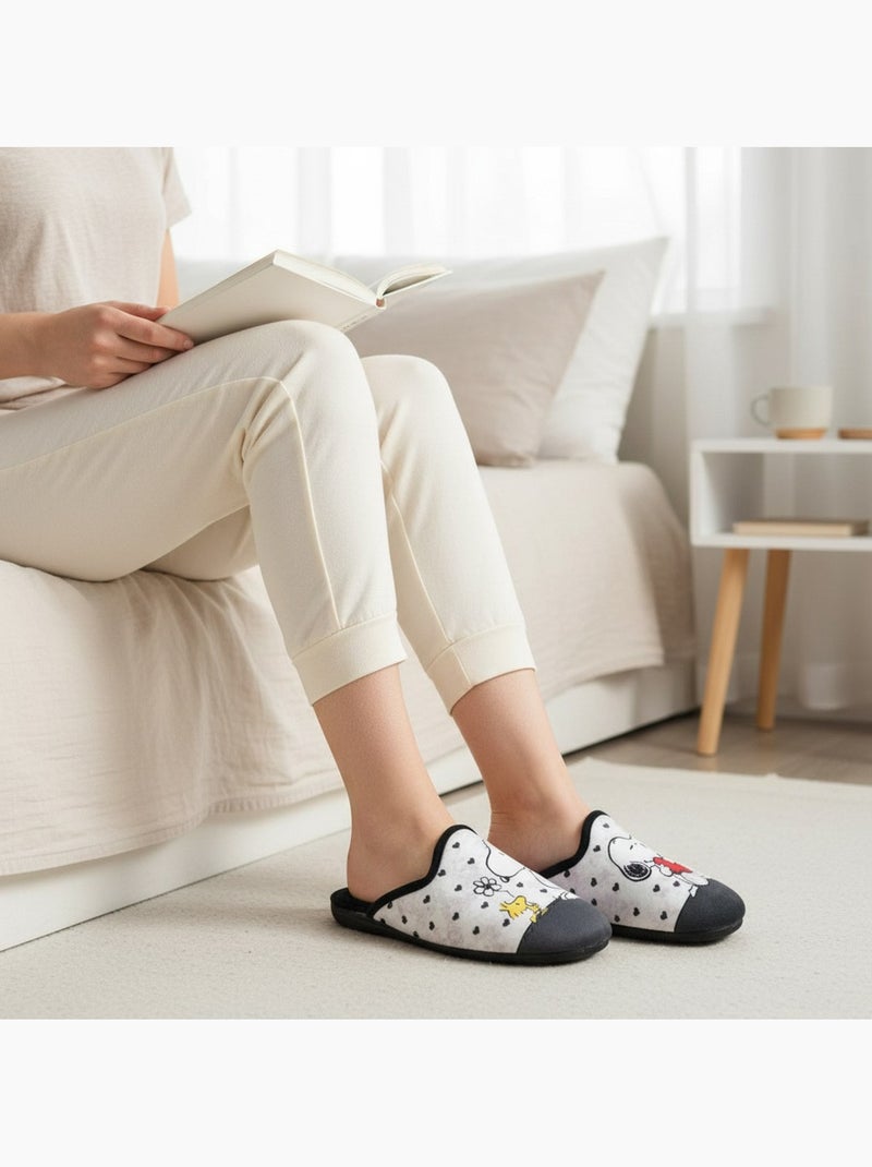 Mules mujer ozabi estampado dibujos animados, fabricadas en españa Gris antracita - Kiabi