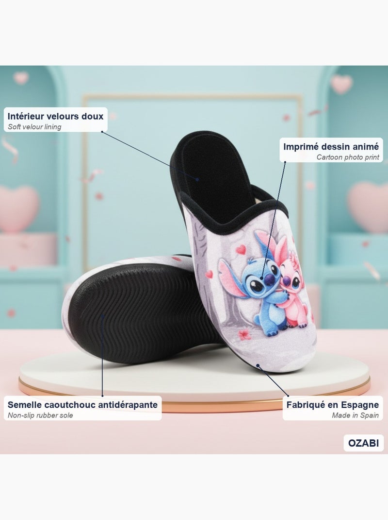 Mules mujer ozabi estampado dibujos animados, fabricadas en españa Gris - Kiabi