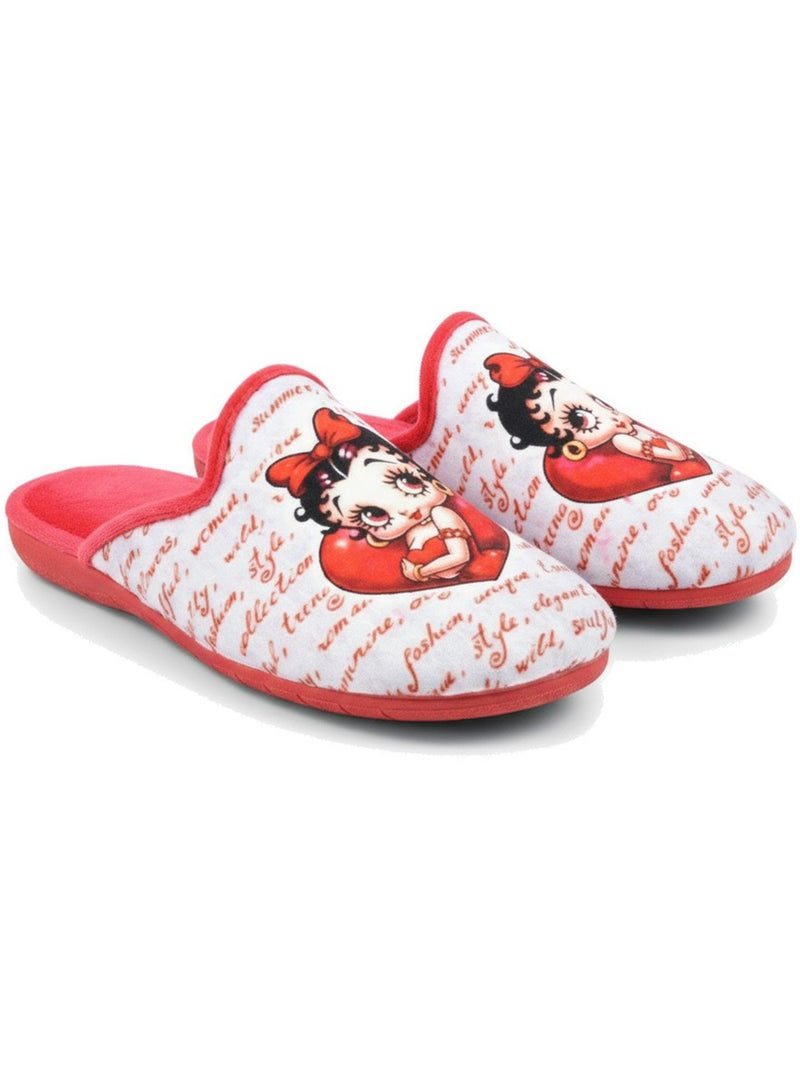 Mules mujer ozabi estampado dibujos animados, fabricadas en españa Rojo - Kiabi