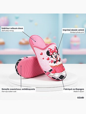 Mules mujer ozabi estampado dibujos animados, fabricadas en españa