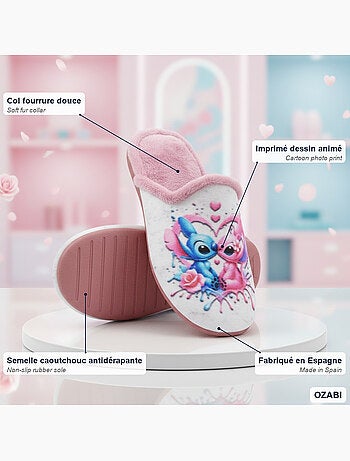 Mules mujer ozabi estampado dibujos animados, fabricadas en españa