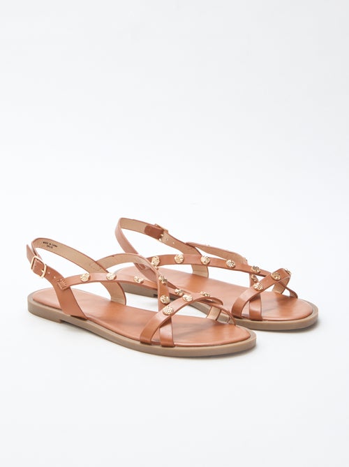 Mules multi-tiras con tachuelas brillantes - Kiabi