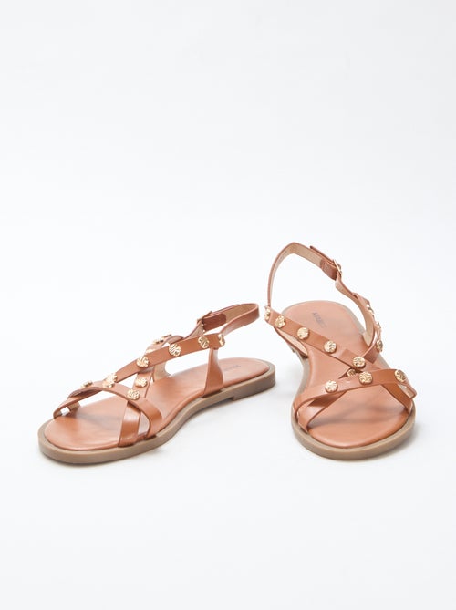 Mules multi-tiras con tachuelas brillantes - Kiabi
