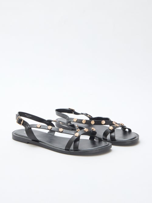 Mules multi-tiras con tachuelas brillantes - Kiabi