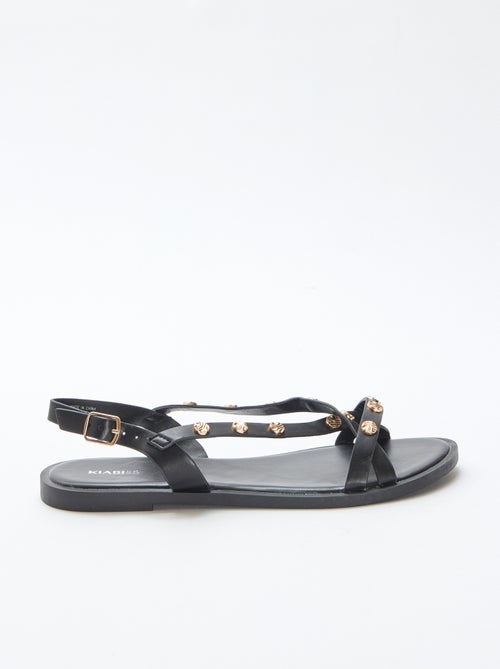 Mules multi-tiras con tachuelas brillantes - Kiabi
