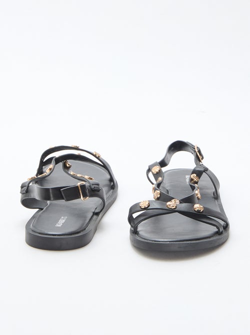Mules multi-tiras con tachuelas brillantes - Kiabi