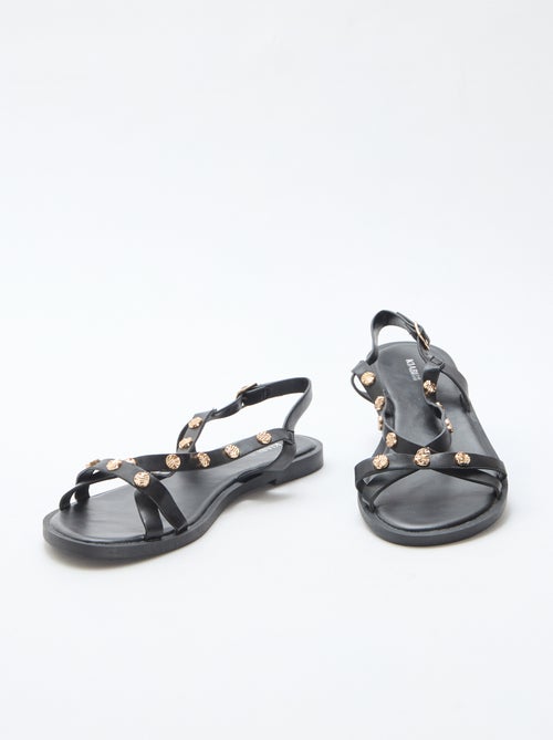 Mules multi-tiras con tachuelas brillantes - Kiabi