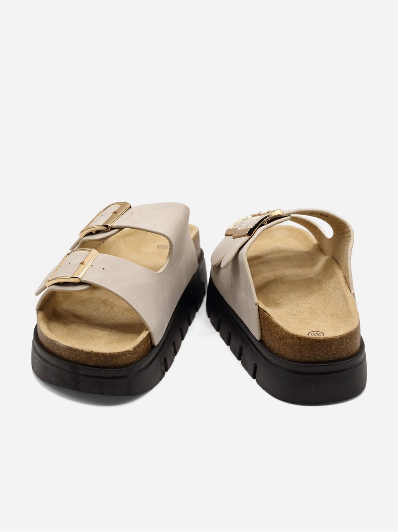 Mules para ponerse - C M Beige - Kiabi