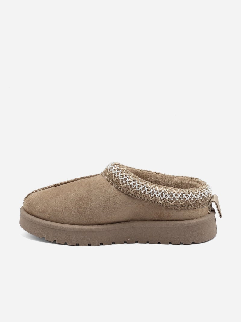 Mules para ponerse - Doremi Beige oscuro - Kiabi