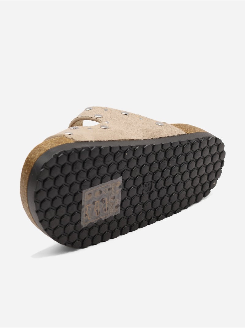 Mules para ponerse - Doremi Taupe - Kiabi