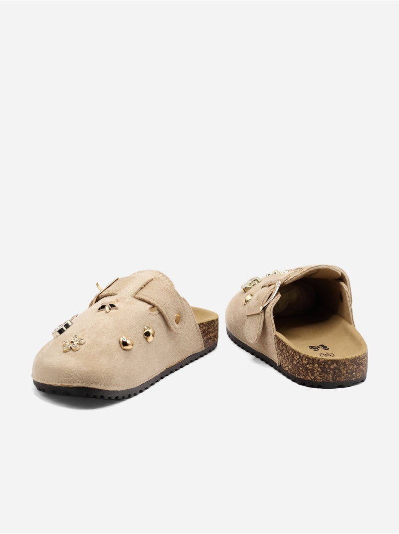 Mules para ponerse - Doremi Taupe - Kiabi