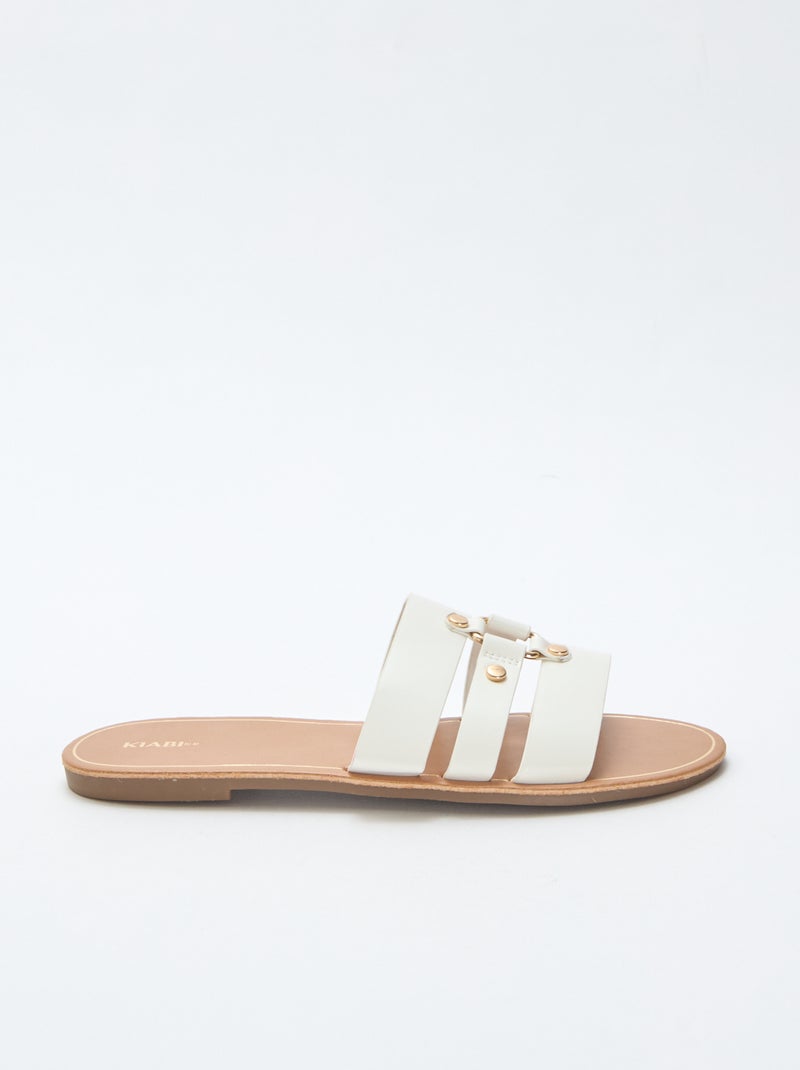 Mules planas Blanco - Kiabi