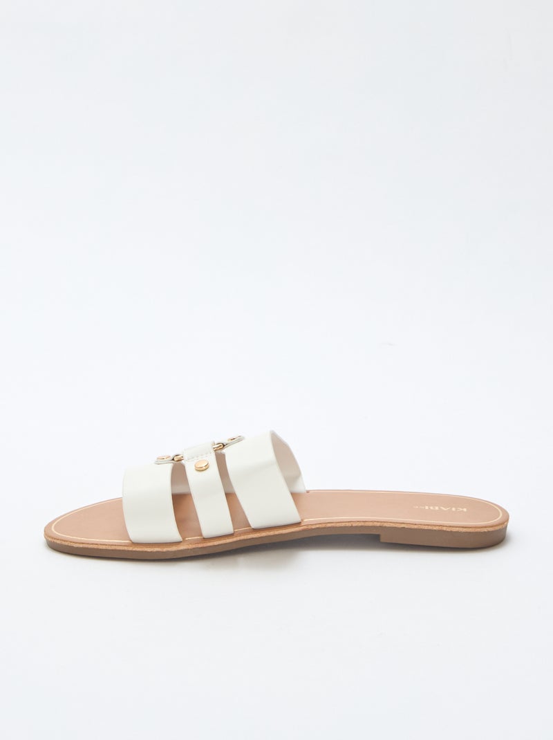 Mules planas Blanco - Kiabi