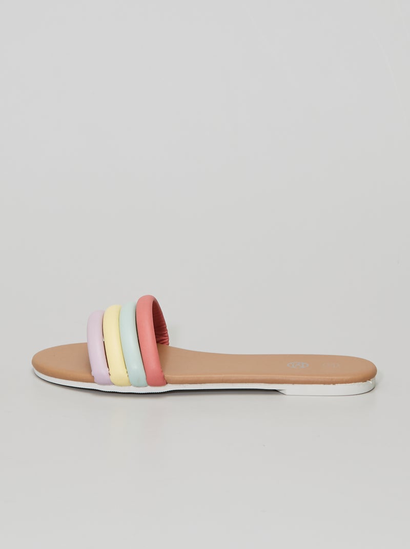 Mules planas multicolores naranja - Kiabi