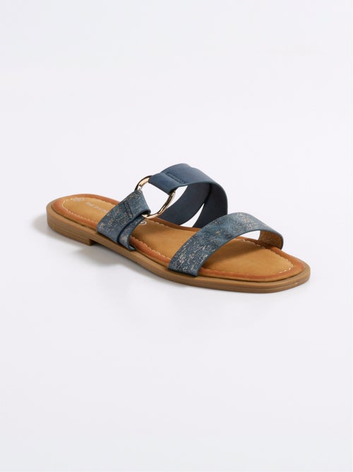 Mules planos con tiras metálicas - AFIBEL - Kiabi