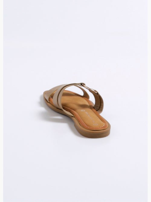 Mules planos con tiras metálicas - AFIBEL - Kiabi