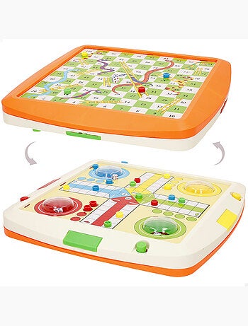 Multijuego 2 en 1: parchís y serpientes y escaleras cb games