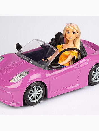 Muñeca con coche deportivo y accesorios isabella