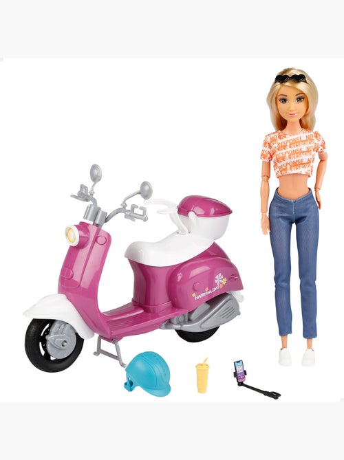 Muñeca con scooter y accesorios isabella - Kiabi