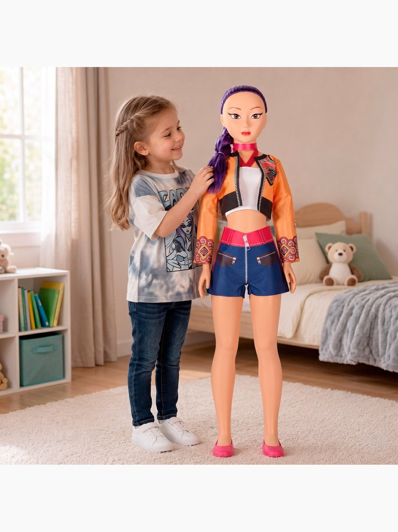 Muñeca grande 105 cm pelo lila + 3 años k-pop diva squad N/D - Kiabi