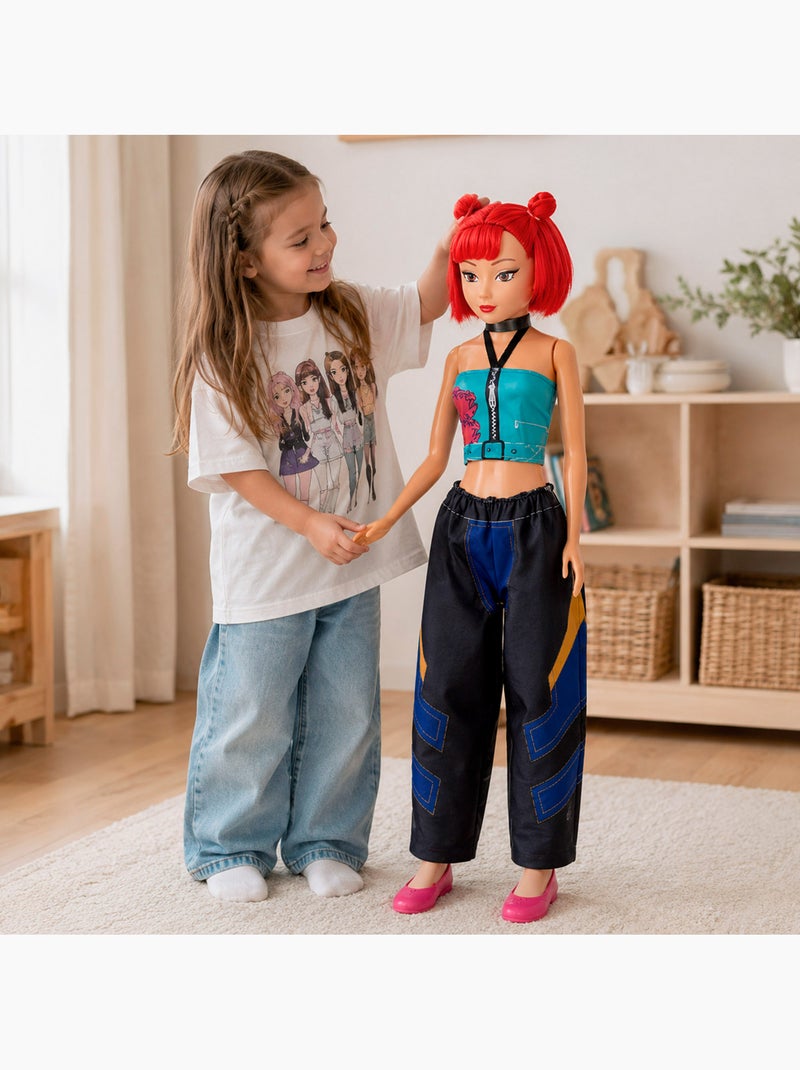 Muñeca grande 105 cm pelo rojo + 3 años k-pop diva squad N/D - Kiabi
