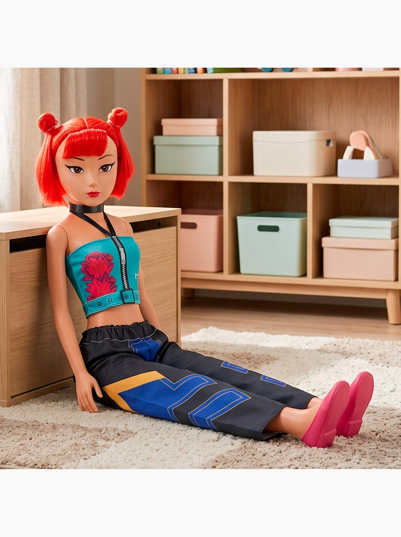 Muñeca grande 105 cm pelo rojo + 3 años k-pop diva squad N/D - Kiabi