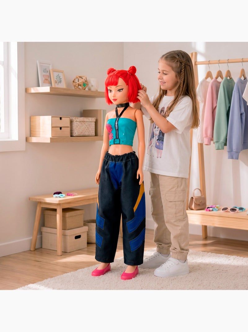 Muñeca grande 105 cm pelo rojo + 3 años k-pop diva squad N/D - Kiabi