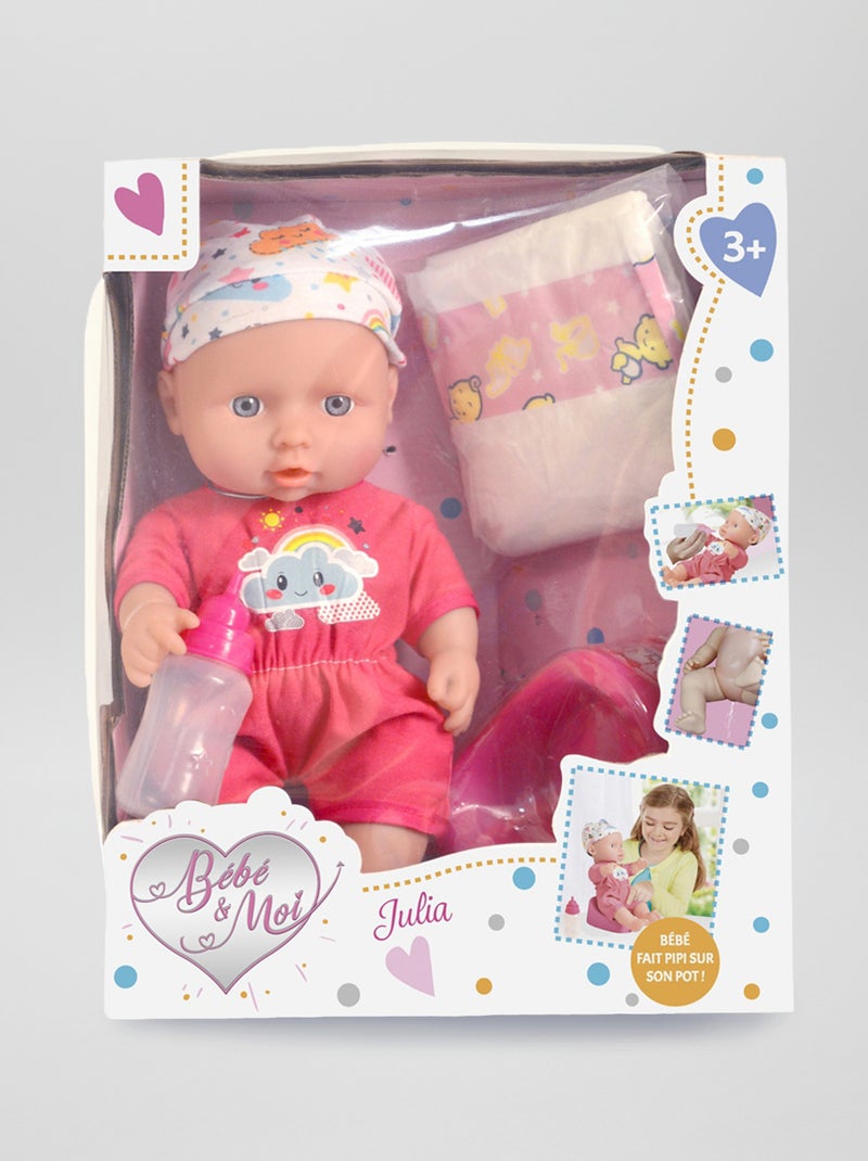 Muñeca 'Julia' de 'Bébé et Moi' blanco/rosa - Kiabi