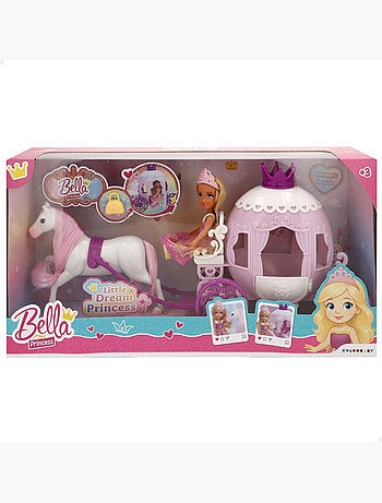 Muñeca princesa 15 cm con carruaje bella