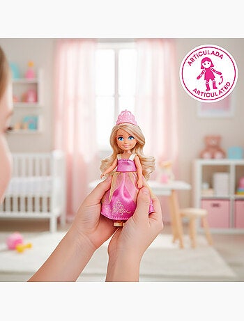 Muñeca princesa 15 cm con carruaje bella