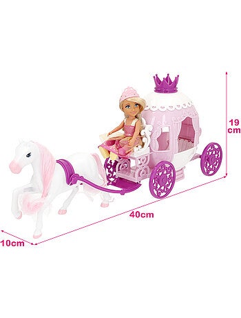 Muñeca princesa 15 cm con carruaje bella