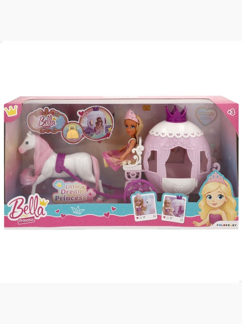 Muñeca princesa 15 cm con carruaje bella - Kiabi