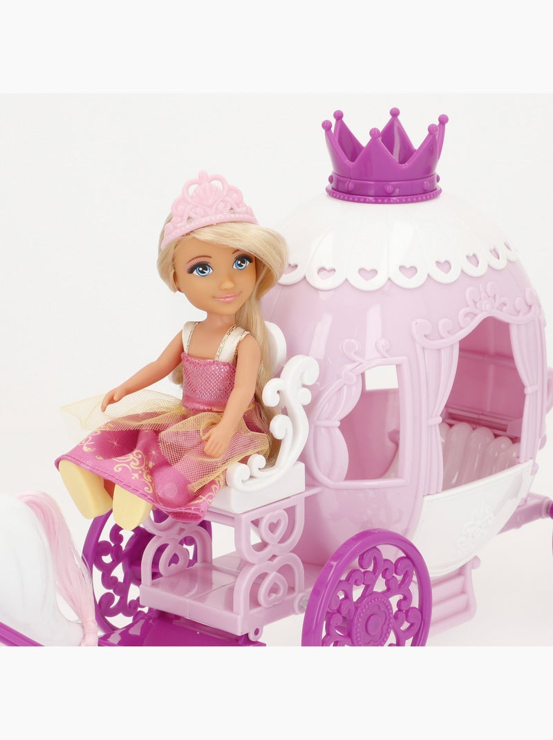 Muñeca princesa 15 cm con carruaje bella N/D - Kiabi